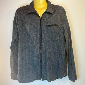 Kenneth Cole Reaction Men's Full Zip Long Sleeve Shirt - Size Large